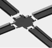 Соединитель крестовой для накладного шинопровода к трековой системе KREATOR Italline IT09-9031 black