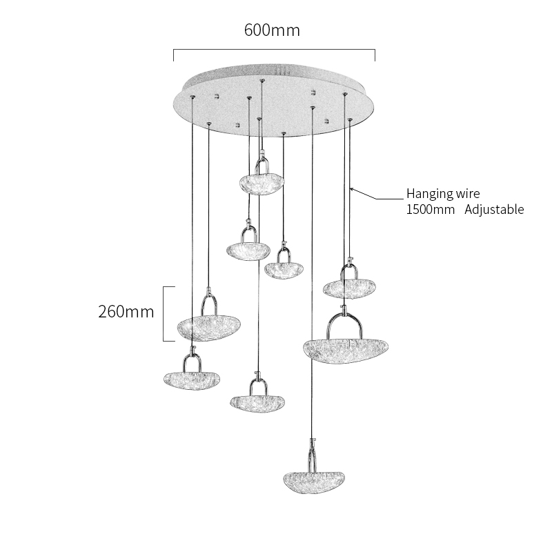 Светильник подвесной Delight Collection MT9125 MT9125-9H french gold