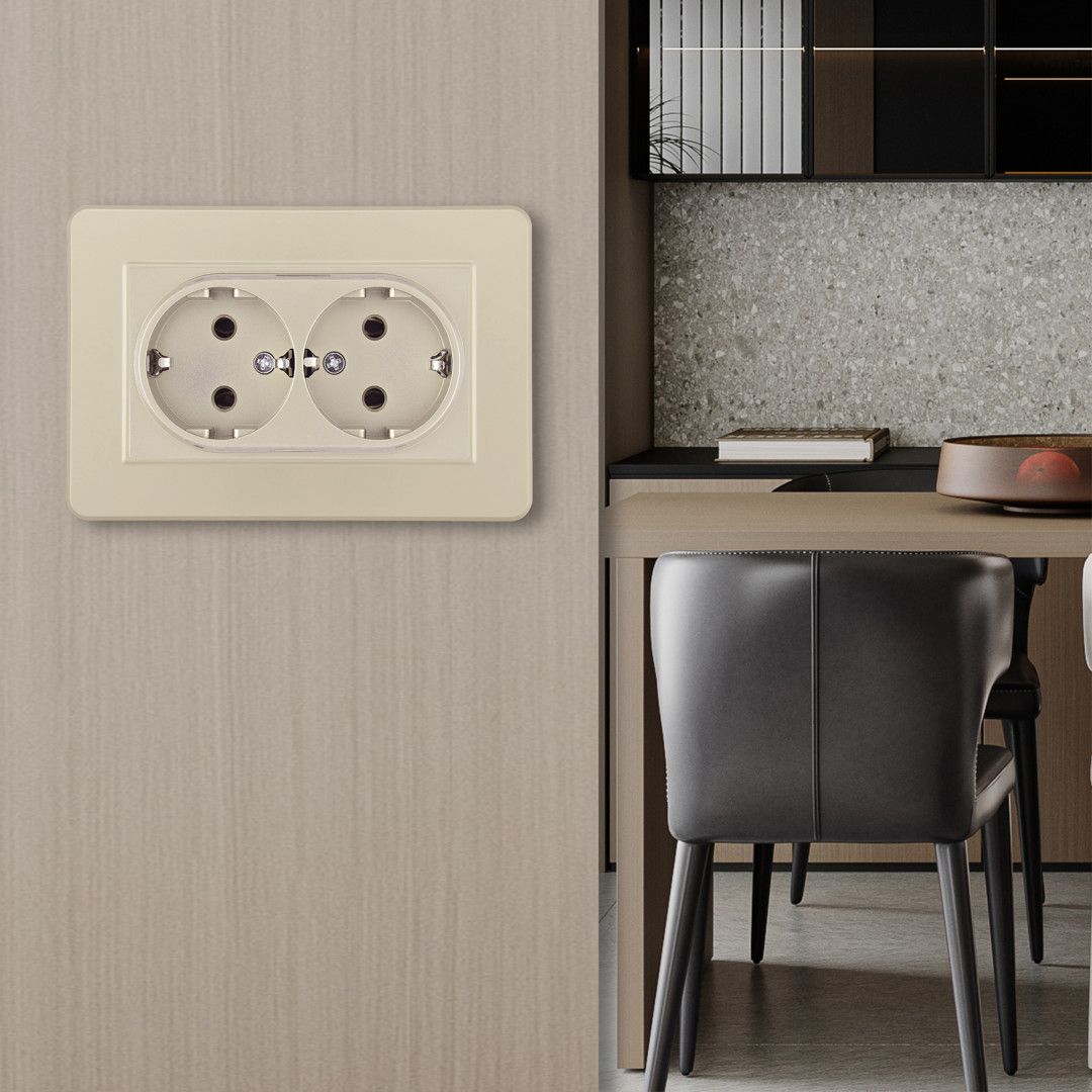 Розетка Arte Milano Set16-2 SET16-double-40-2 shampan