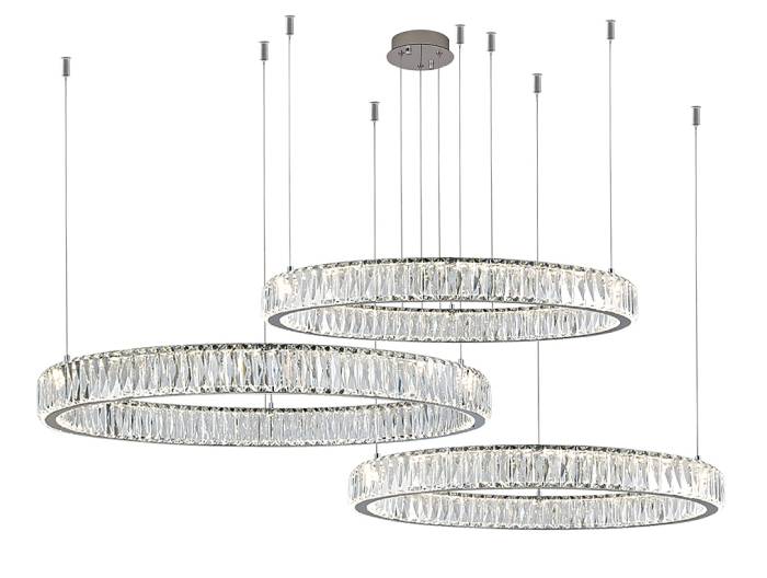 Потолочная чашка Newport Crystal Потолочная чашка 8240 D25 3 горизон.кольца chrome