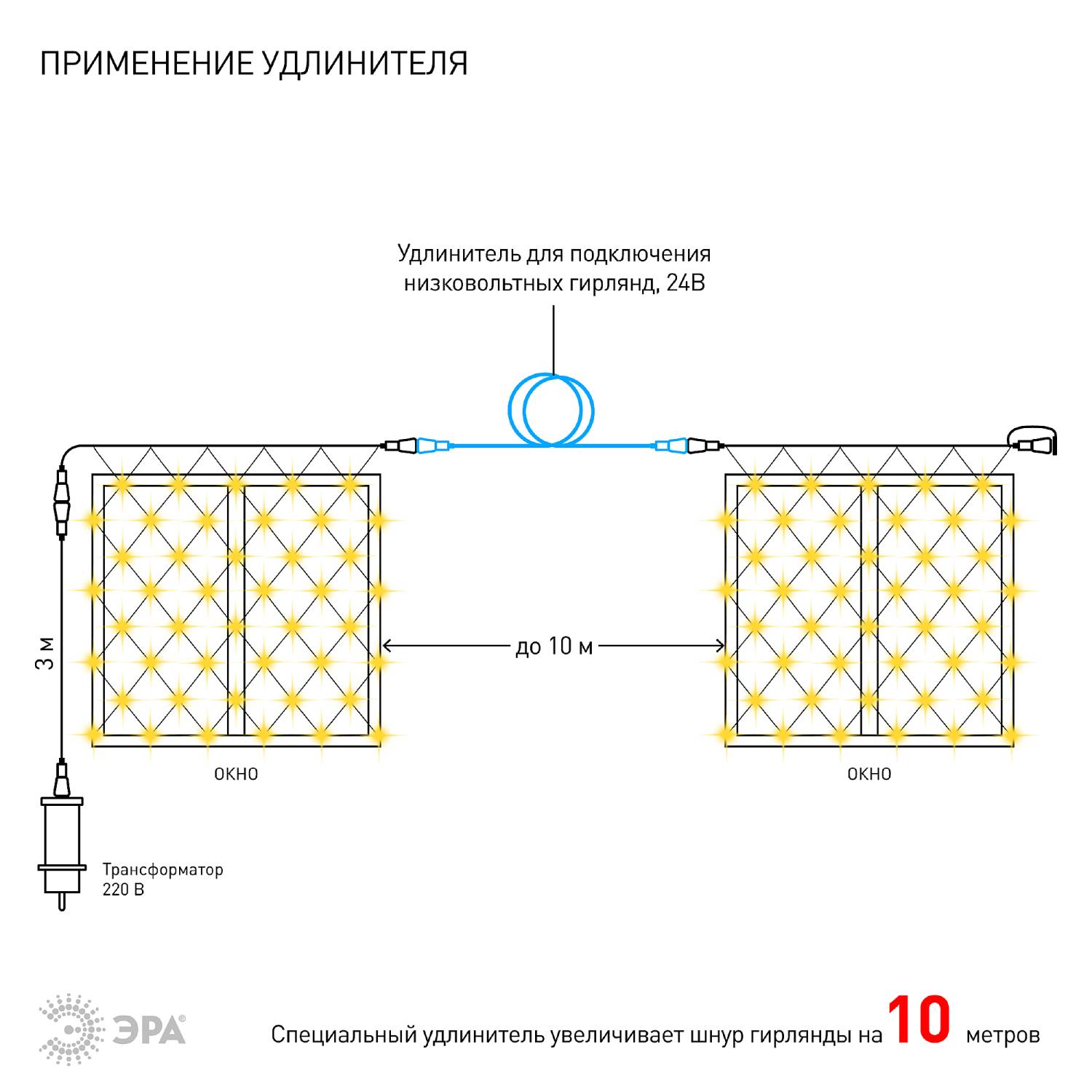 Гирлянда-дождь ЭРА Сеть ENOS-01B Гирлянда-дождь ЭРА Сеть ENOS-01B