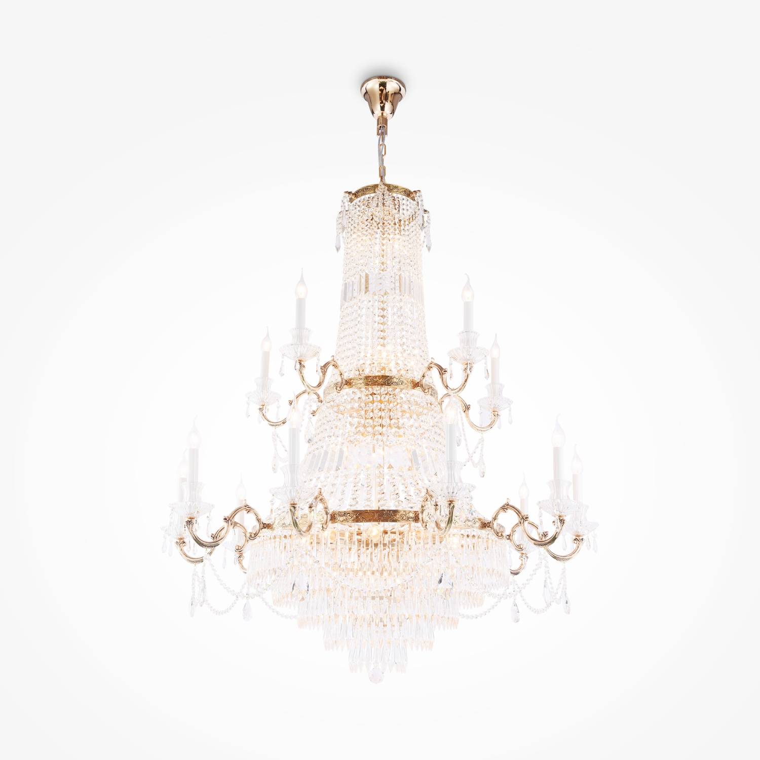 Подвесная хрустальная люстра Palace Maytoni DIA890-PL-42-G