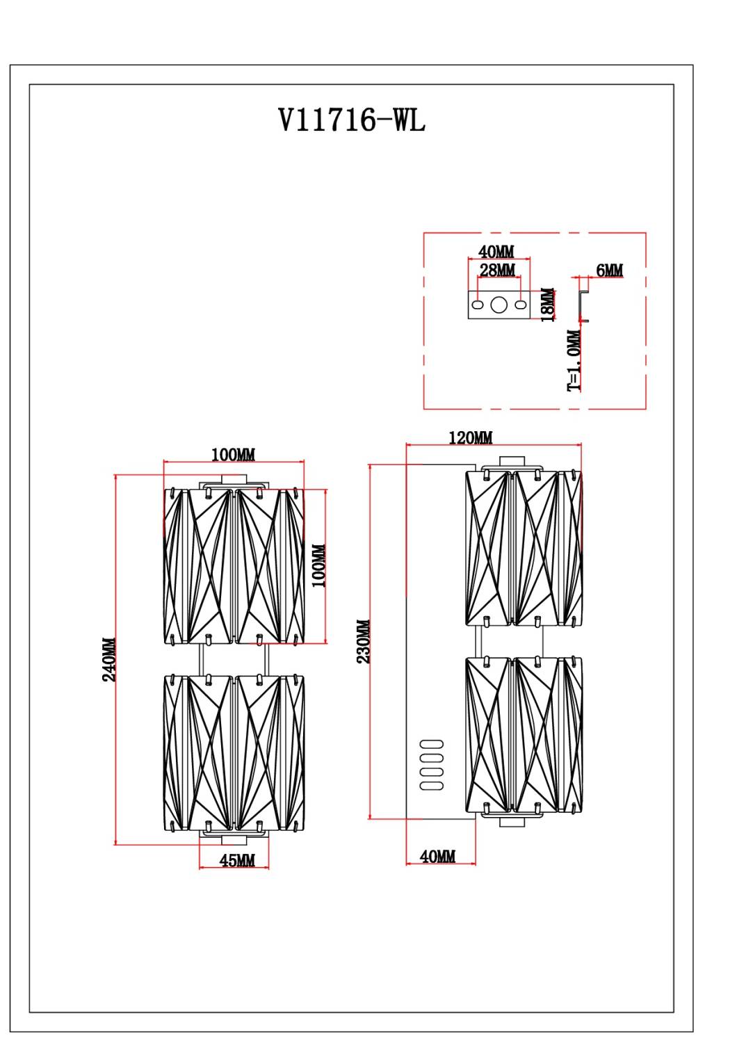 Настенный светильник Moderli Prismique V11716-WL