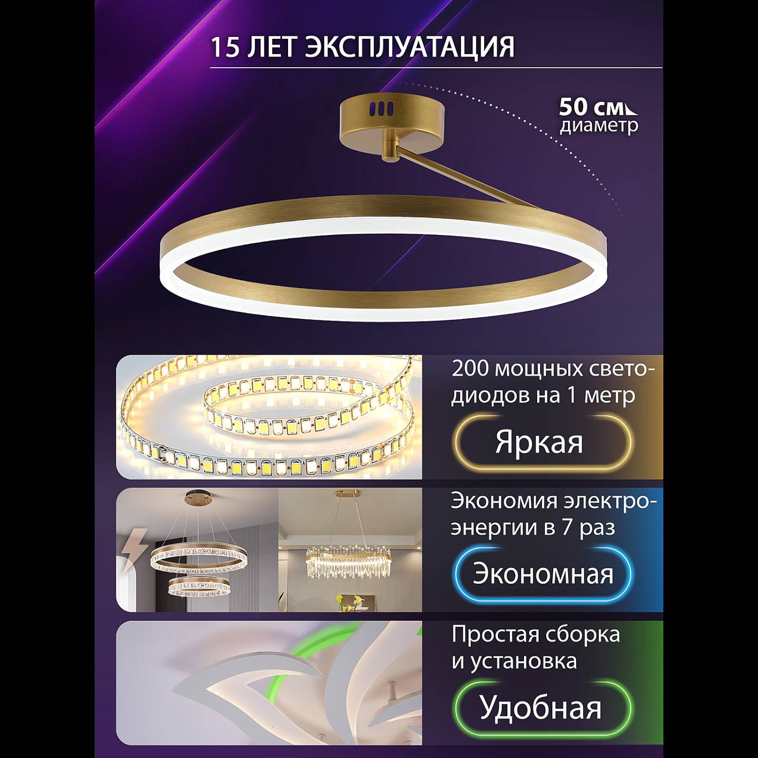 Светильник потолочный Natali Kovaltseva Finam LED LAMPS 81121/3C
