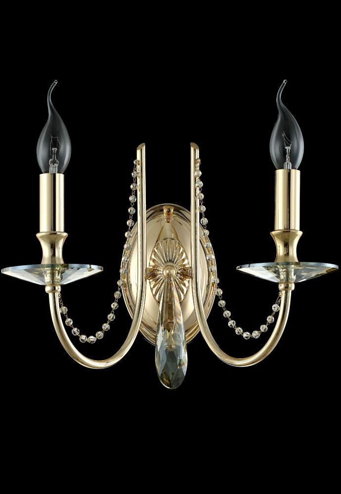 Настенное бра Crystal Lux Victoria VICTORIA AP2 GOLD/AMBER