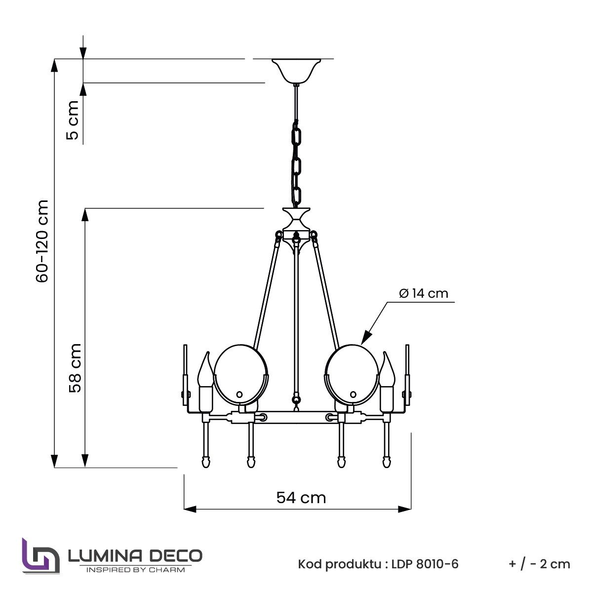 Подвесная люстра Lumina Deco Montego LDP 8010-6 F.GD