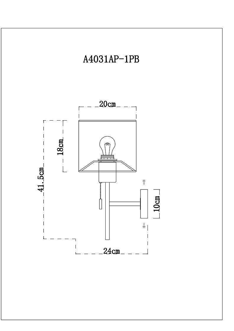 Настенное бра Arte Lamp Proxima A4031AP-1PB