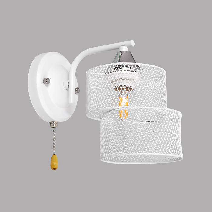 Бра настенное, 1*Е27, белый+хром MD.4252-1-W-WH+CH