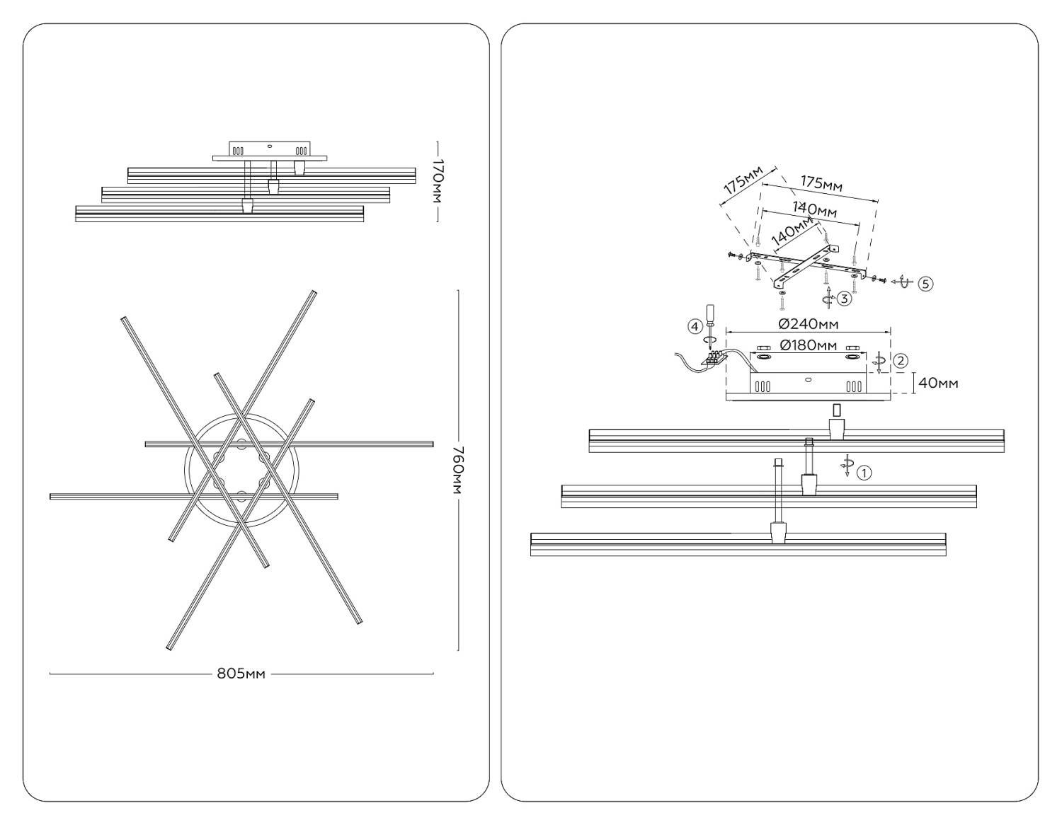 Потолочная люстра Ambrella LineTech FL6252