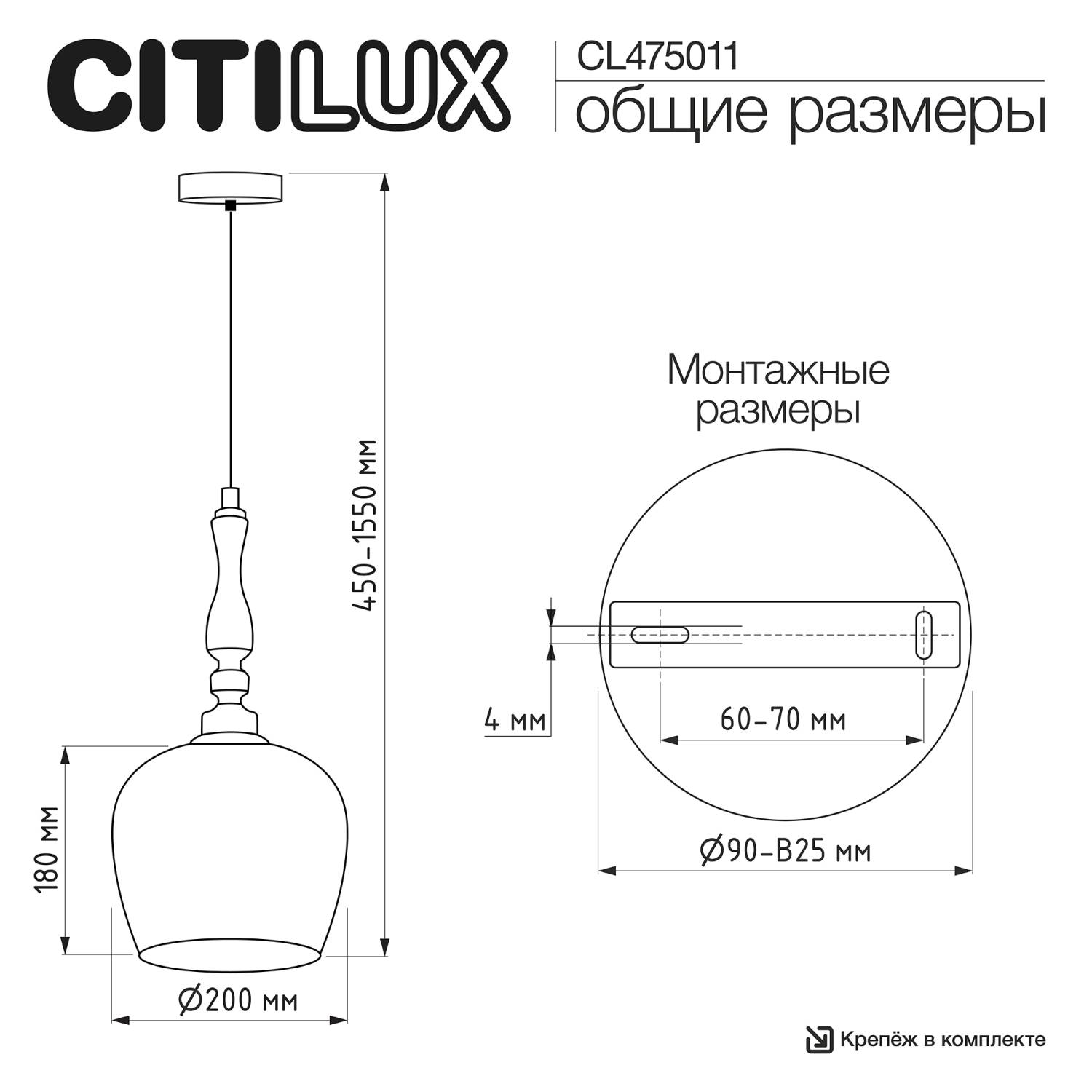 Светильник подвесной Citilux Nort CL475011
