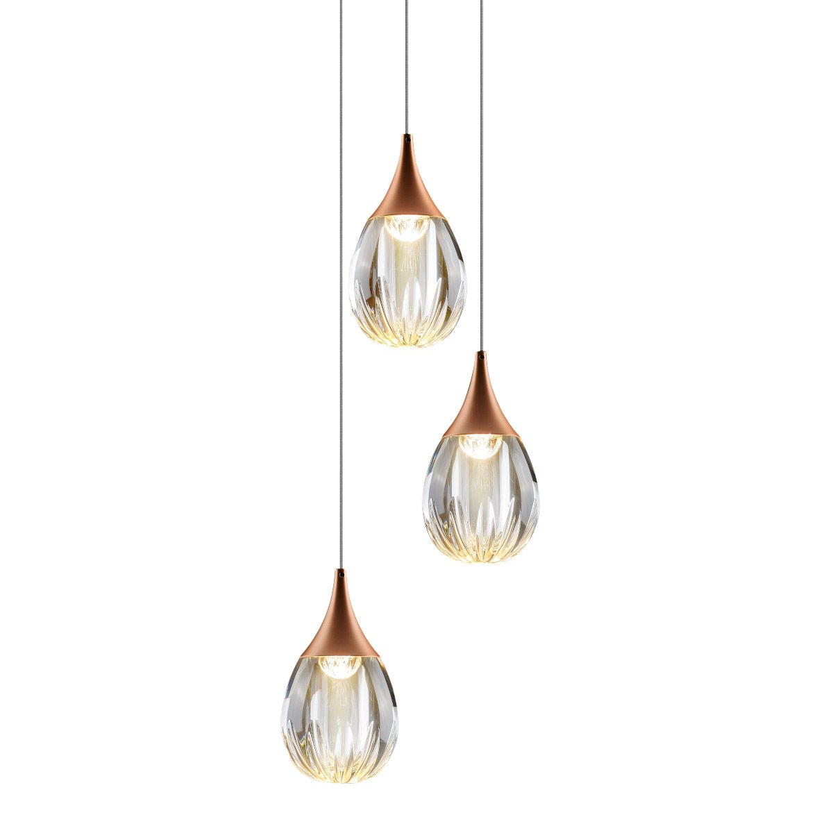 Светильник подвесной Delight Collection Stilla MD24001004-3A copper/clear