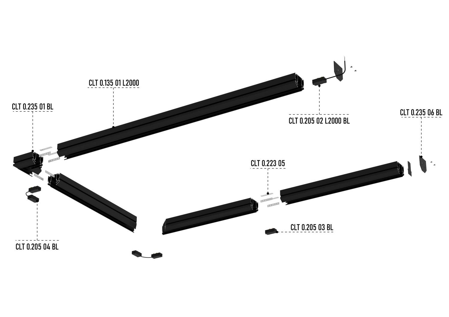 Шинопровод Crystal Lux Space 220 CLT 0.135 01 L2000 BL