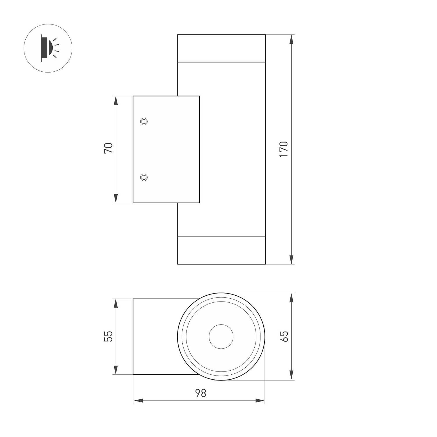 Уличный настенный светильник Arlight Ray 038154(1)
