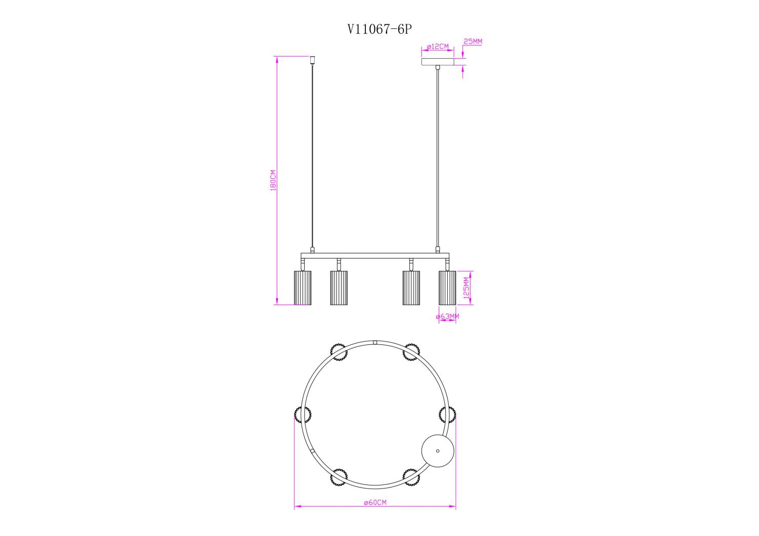 Подвесная люстра Moderli Cora V11602-6P