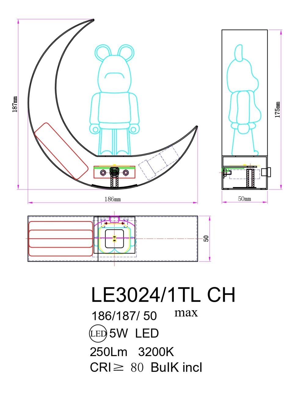 Настольная лампа LEON Joli LE3024/1TL CH