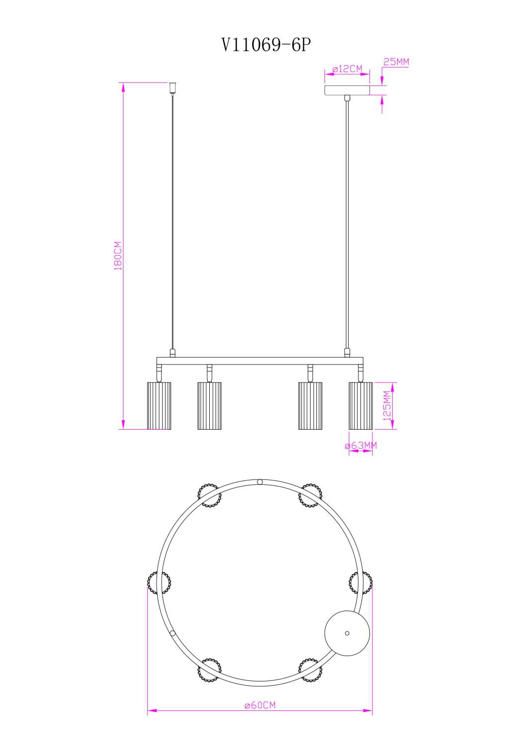 Подвесная люстра Moderli Cora V11604-6P