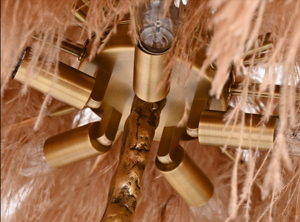 Торшер Delight Collection Ostrich Feather BRFL5014 white/antique brass