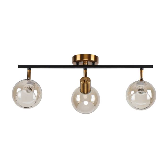 Светильник спот ЭкономСвет 20783 20783/3GD+BK BR