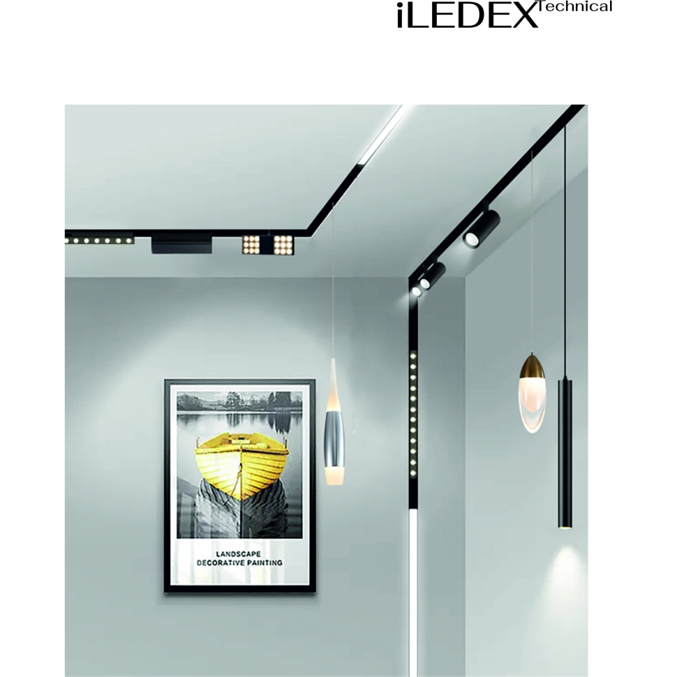 Трековый светильник ILedex VISION48/22 4822-001-L300-12W-110DG-3000K-BK