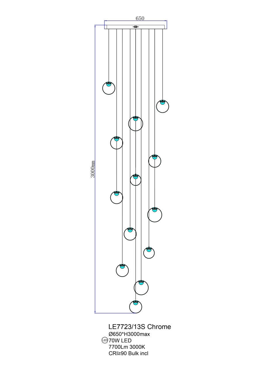 Подвесная люстра LEON Molecule LE7723/13S Chrome