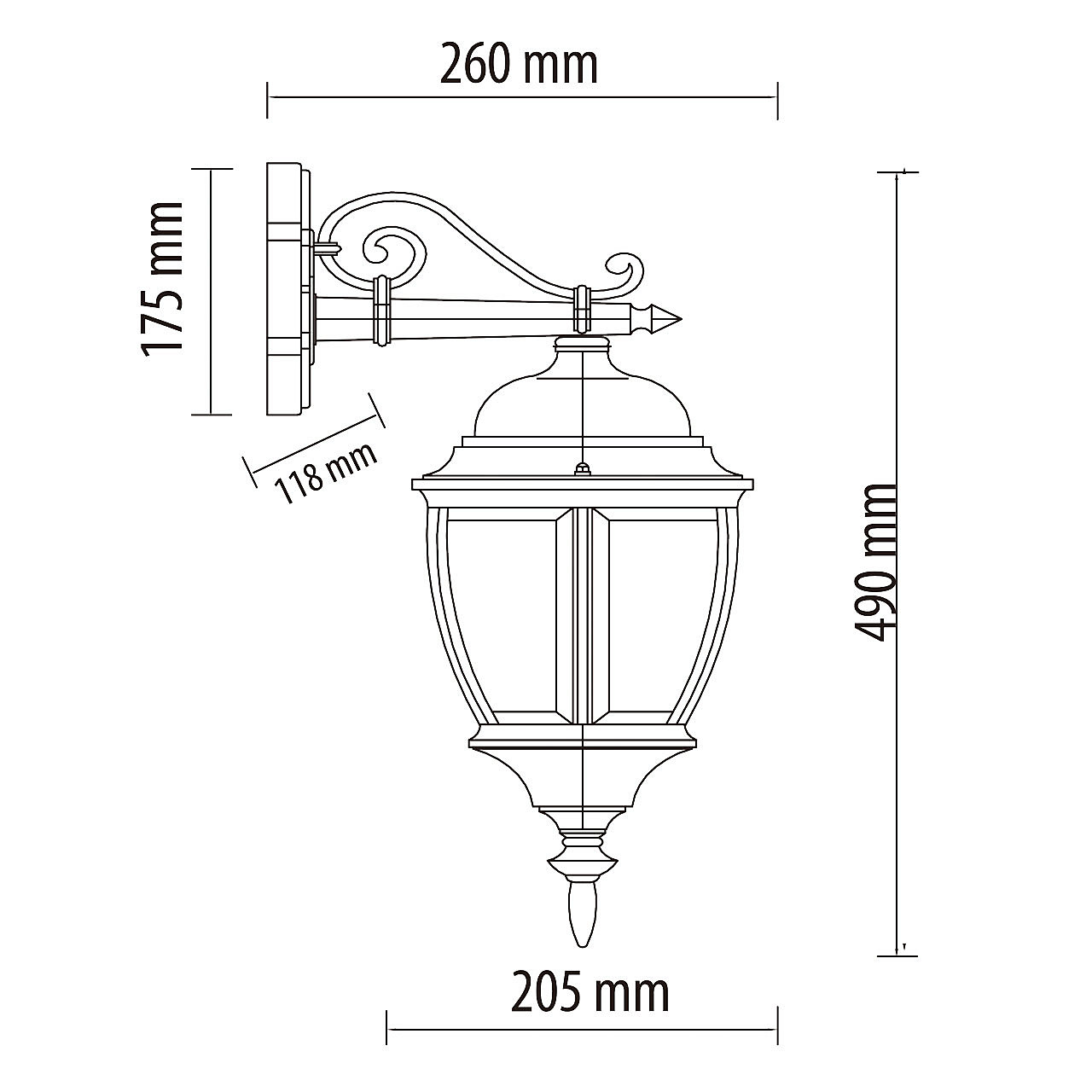 Уличный настенный светильник De Markt Фабур 804020901