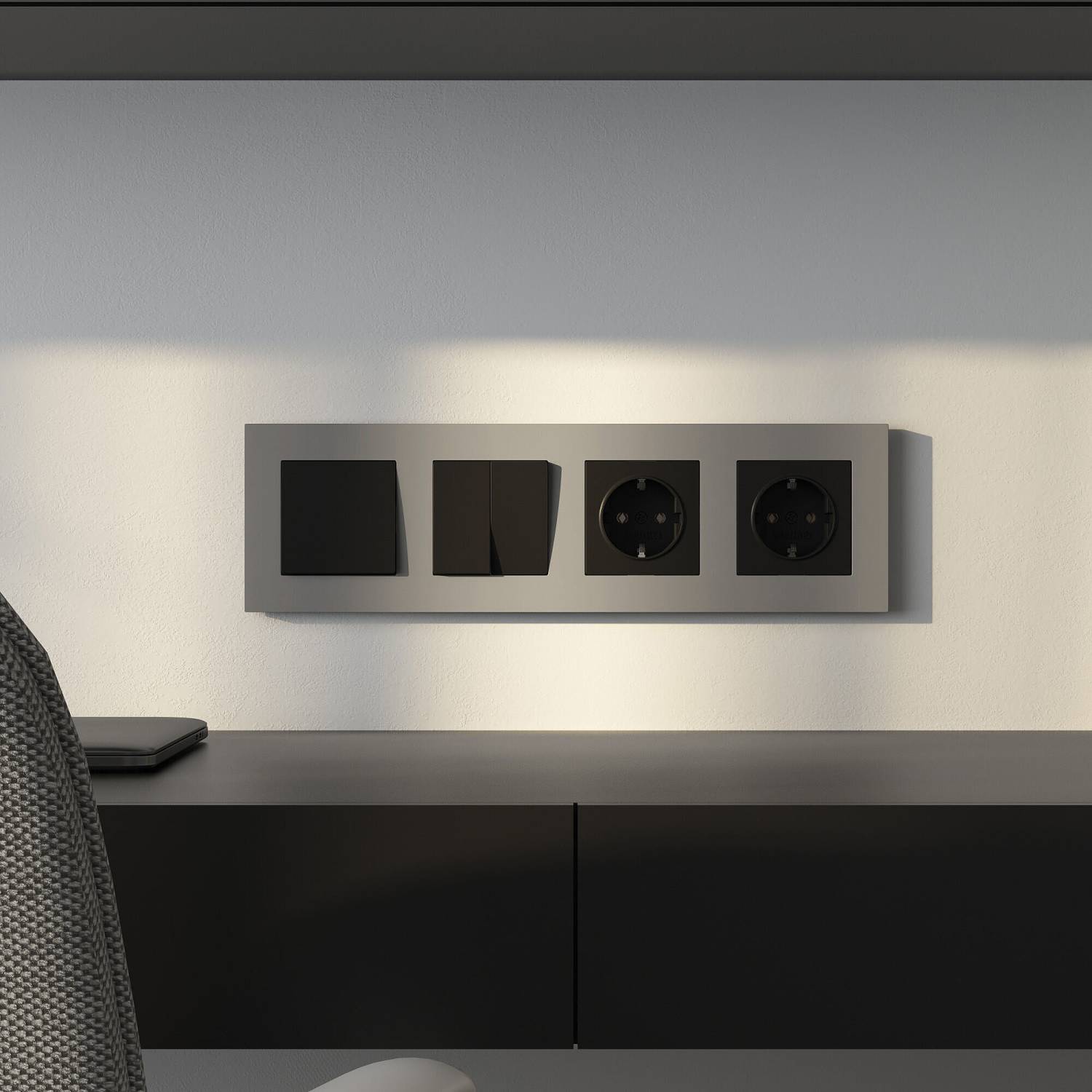 Рамка Werkel W0042917/ Рамка на 4 поста Slab (дымчатый софт)