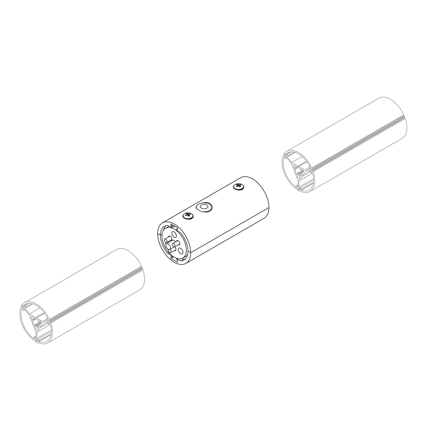 Коннектор для соединения двух отрезков профиля ROUND-D36-360 Arlight Sl-Round 050536