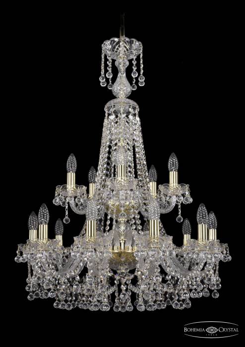 Подвесная хрустальная люстра 1409 Bohemia 1409/10+5/240/XL-91/2d G