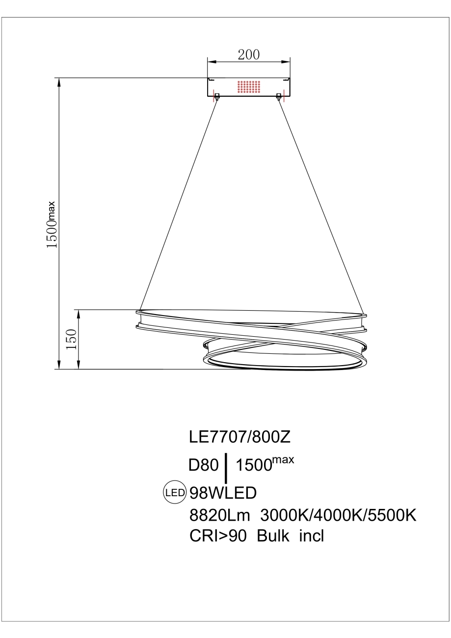 Подвесная люстра LEON Aida LE7707/800Z Gold