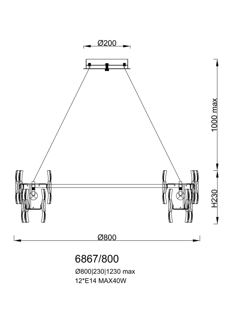 Подвесная люстра LEON Fleur LE6867/800 GD