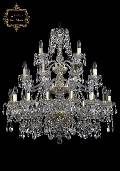 Подвесная хрустальная люстра 11.25 Art Classic 11.25.16+8+4.300.3d.Gd.Sp