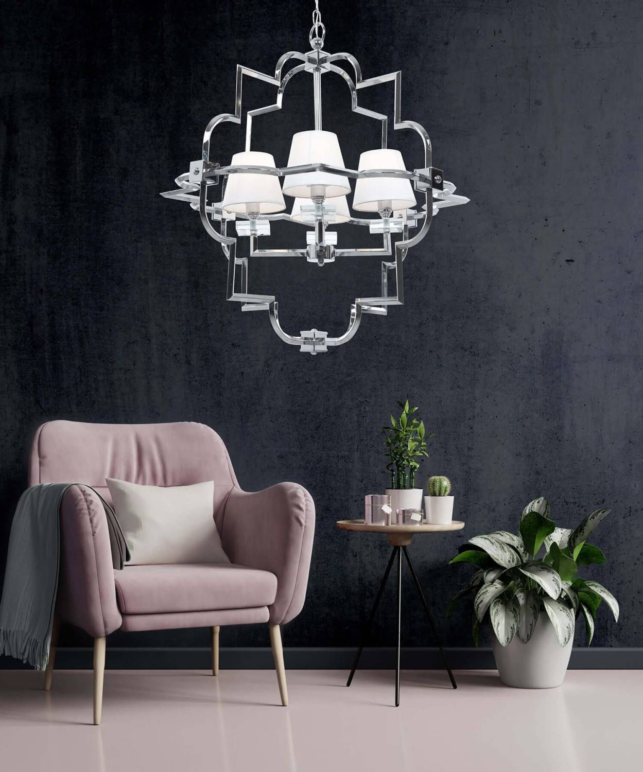 Подвесная люстра Lumina Deco Baltimore LDP 8020-4 CHR+WT