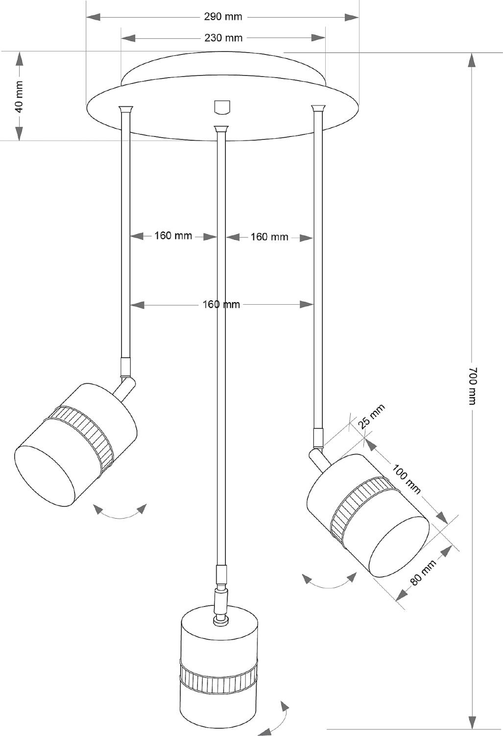 Светильник потолочный Kutek Vesto VES-ZW-3(P)P
