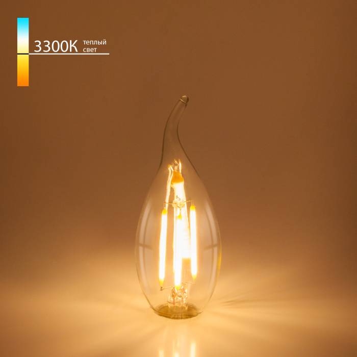 Светодиодные лампочки Elektrostandard Свеча на ветру 7W 3300K E14 (CW35 прозрачный) (BLE1416) (E14)  (7Вт)  (3300K) 