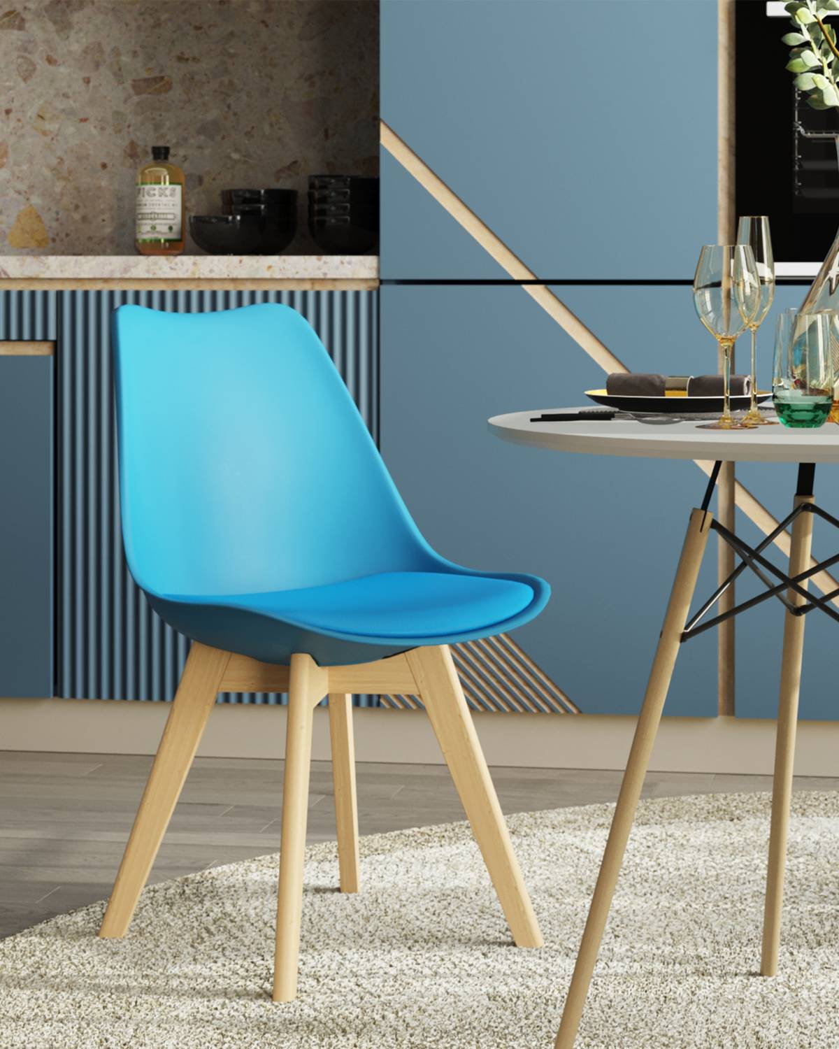 Обеденный стул Stool Group Frankfurt Y863 aqua