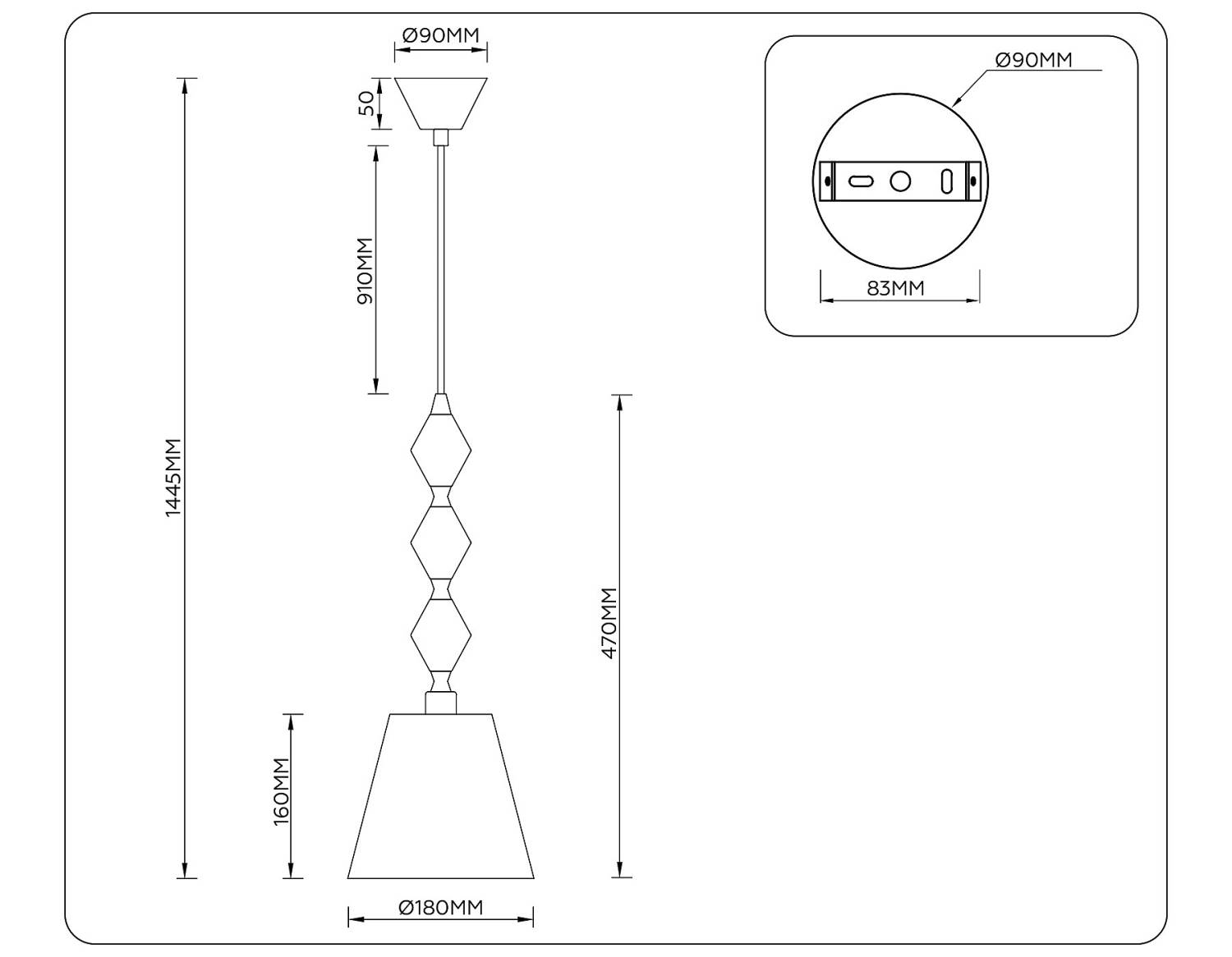 Светильник подвесной Ambrella Ceramo Classic LH75405