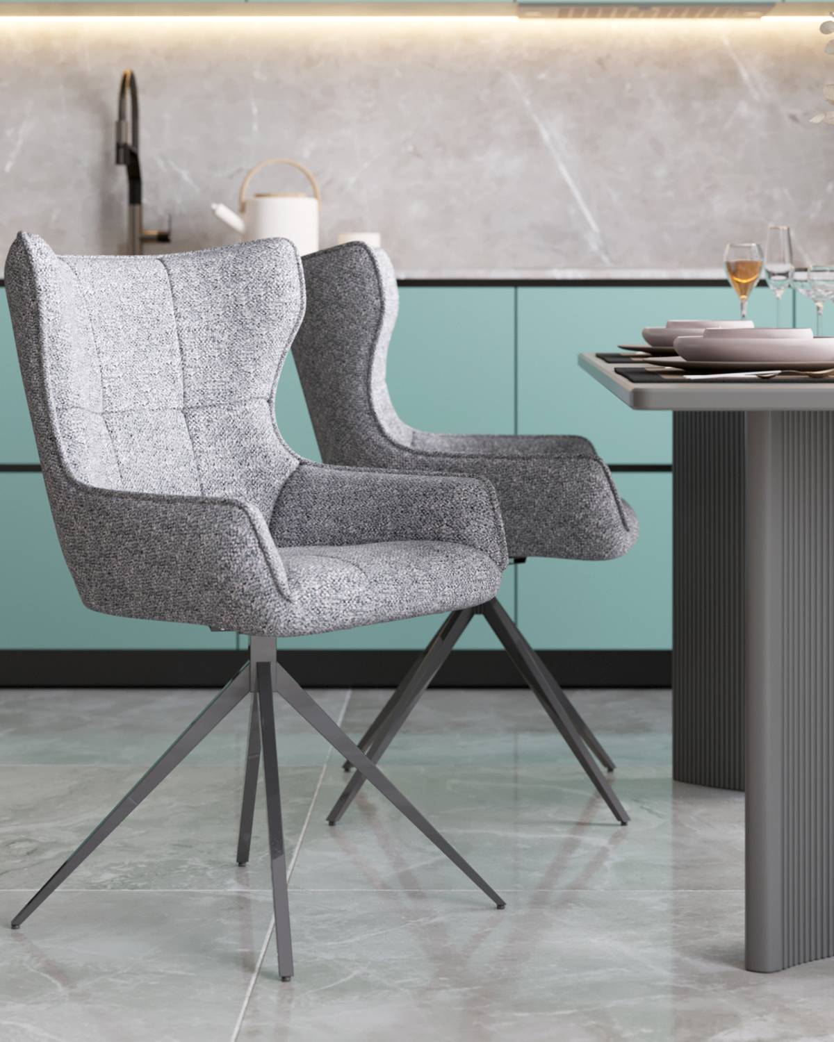 Стул вращающийся Stool Group Carlene DC-2409007 grey FL07