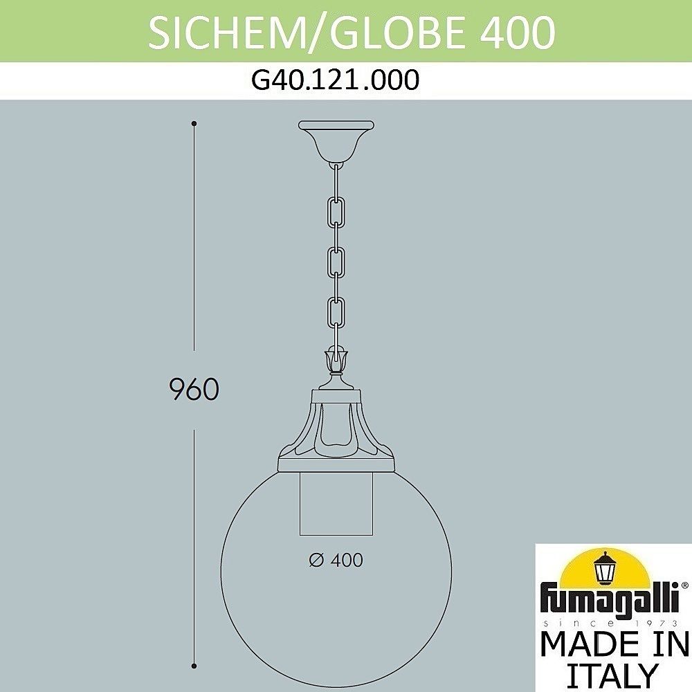 Уличный подвесной светильник Fumagalli Globe 400 G40.121.000.AYE27