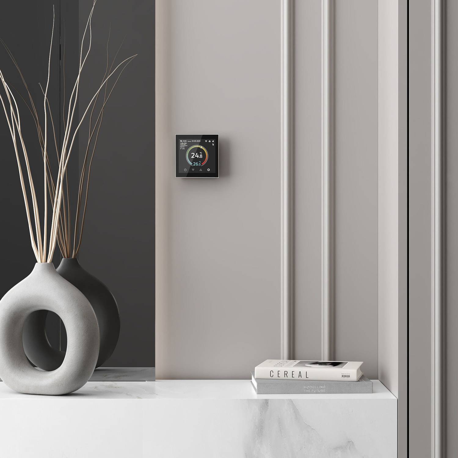 Терморегулятор Werkel Сенсорные механизмы белые W1851101/ Умный сенсорный терморегулятор с LCD дисплеем (белый)