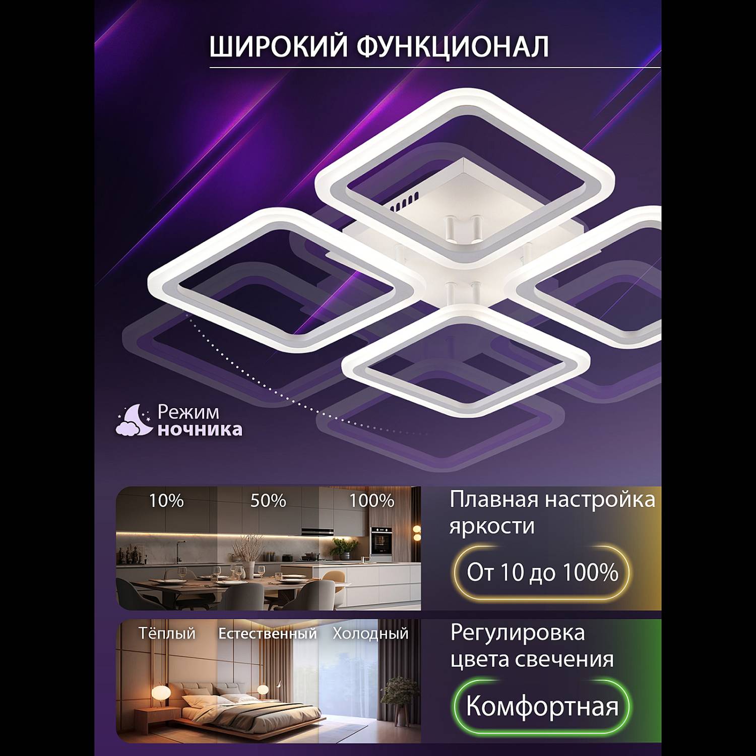 Потолочная люстра Natali Kovaltseva Spektr LED LAMPS 81108/3C