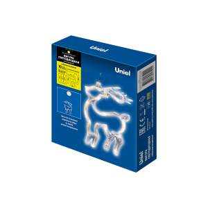 Новогоднее украшение Uniel ULD-H1419-010/STA/3AAA WARM WHITE IP20 DEER