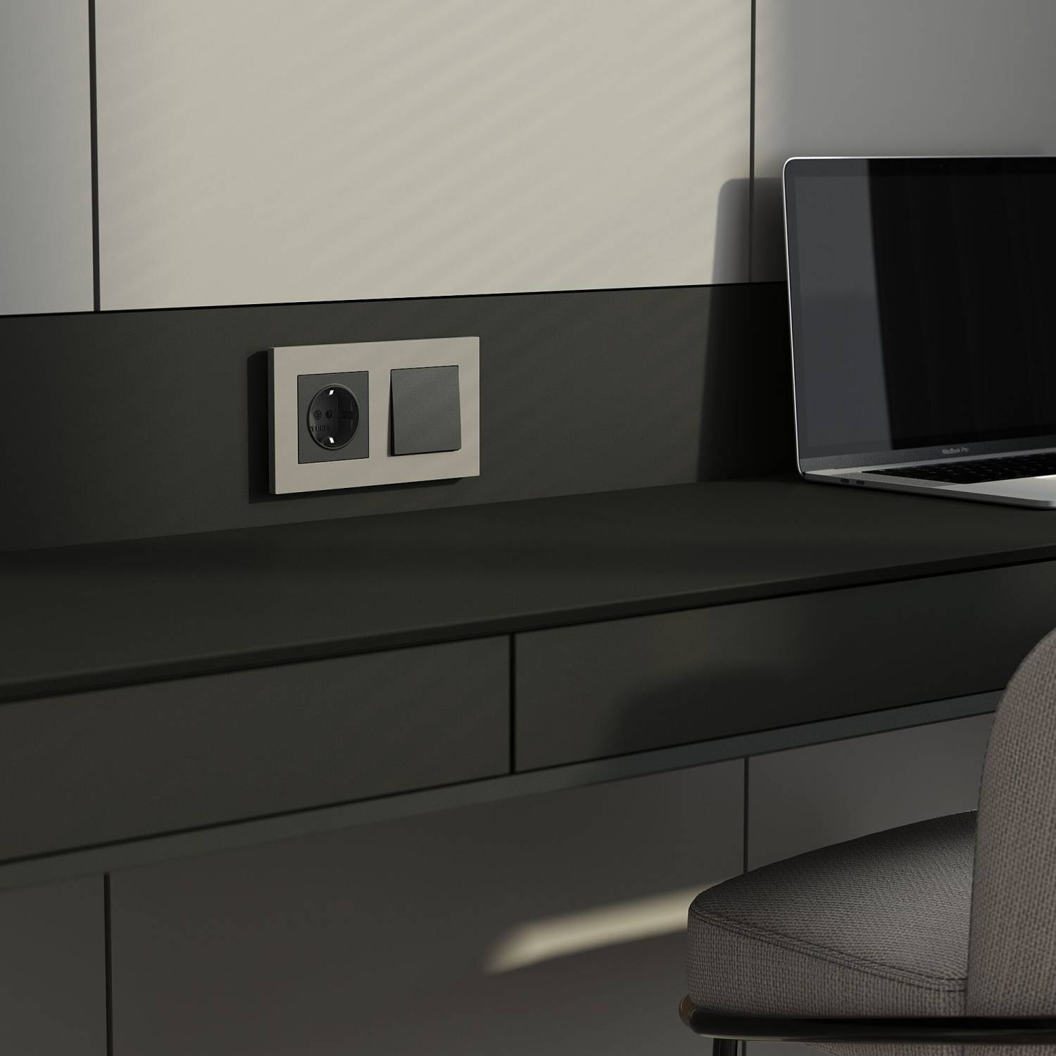 Рамка Werkel W0022917/ Рамка на 2 поста Slab (дымчатый софт)