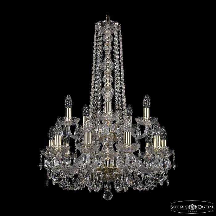 Подвесная хрустальная люстра 1402 Bohemia 1402/10+5/195/h-80/2d G