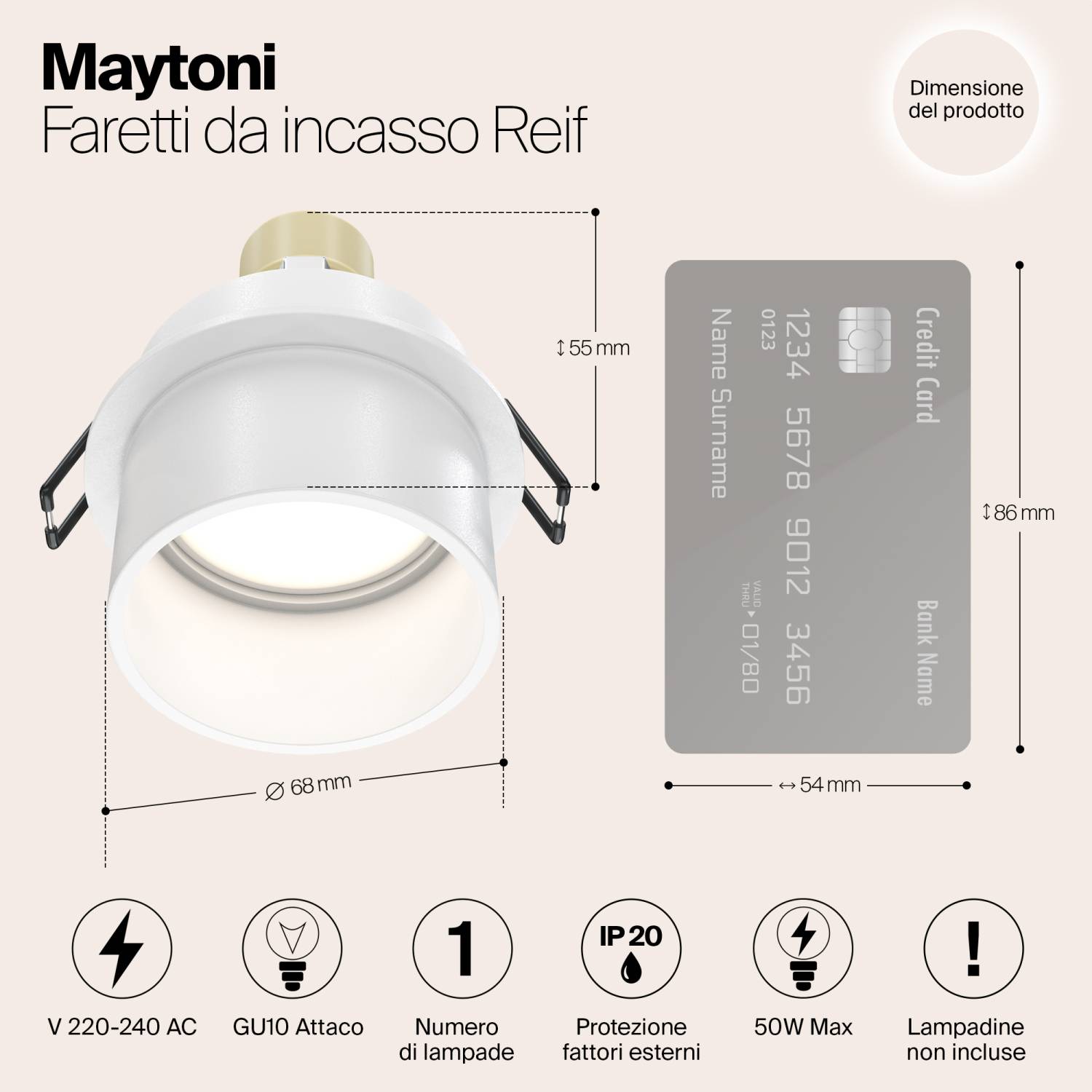 Встраиваемый светильник Maytoni Reif DL050-01W