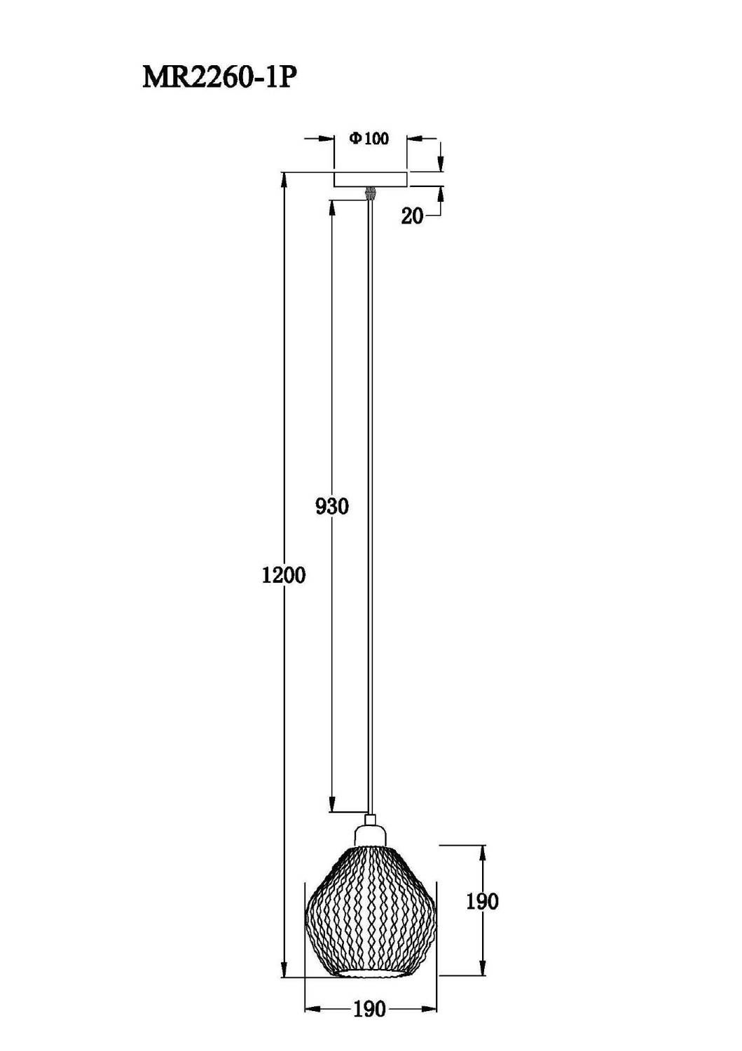 Светильник подвесной MyFar Beata MR2260-1P