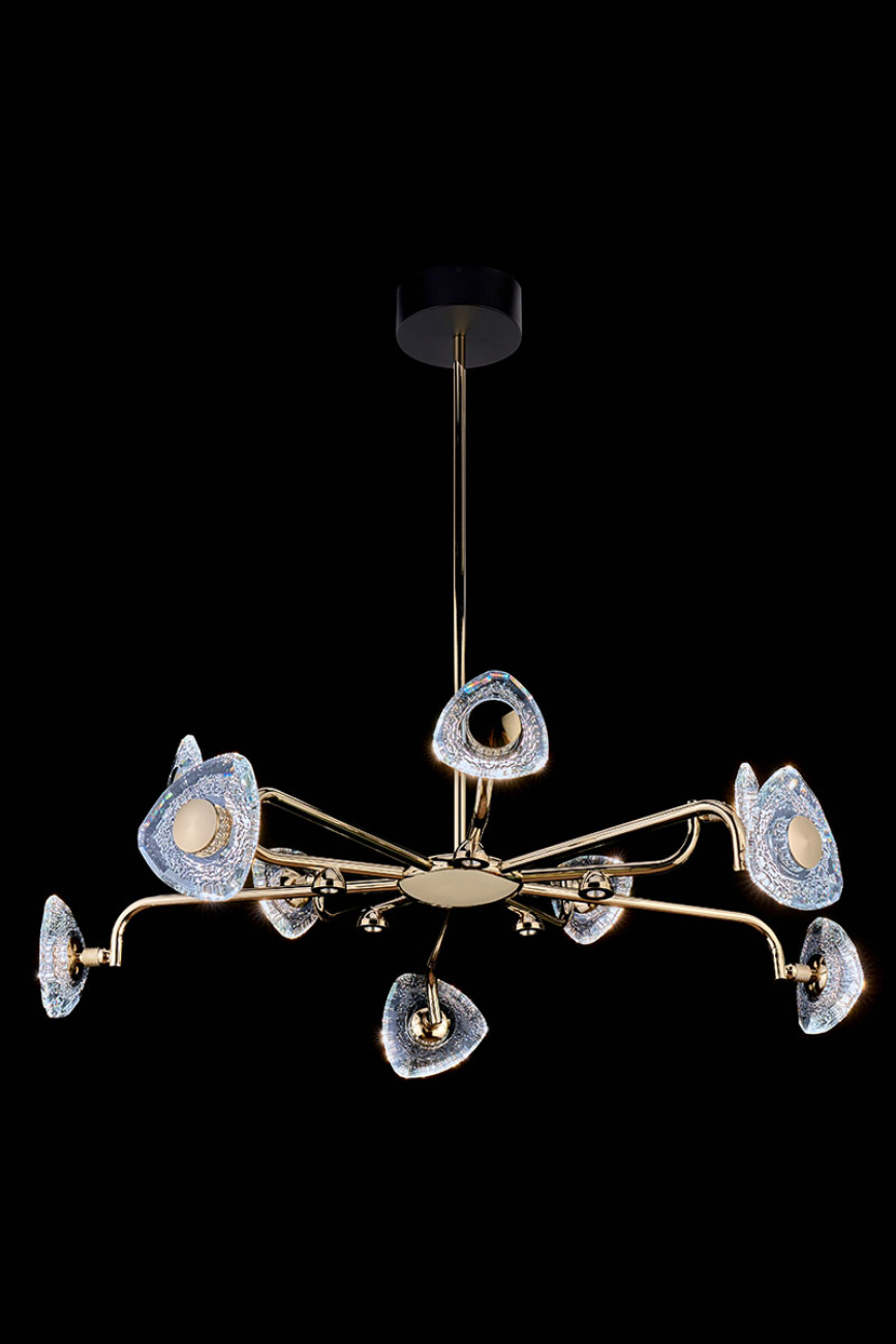 Люстра на штанге LEON Iris LE7913/10G Gold