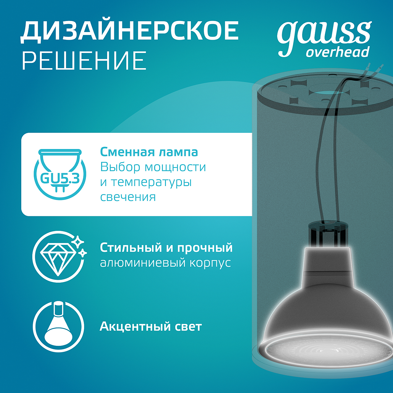 Накладной светильник Gauss HD063
