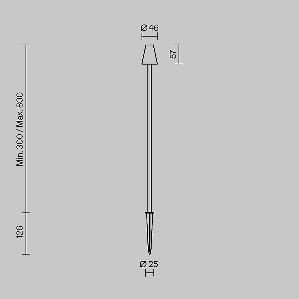 Уличный наземный светильник Maytoni Cane O504FL-L1B3K1