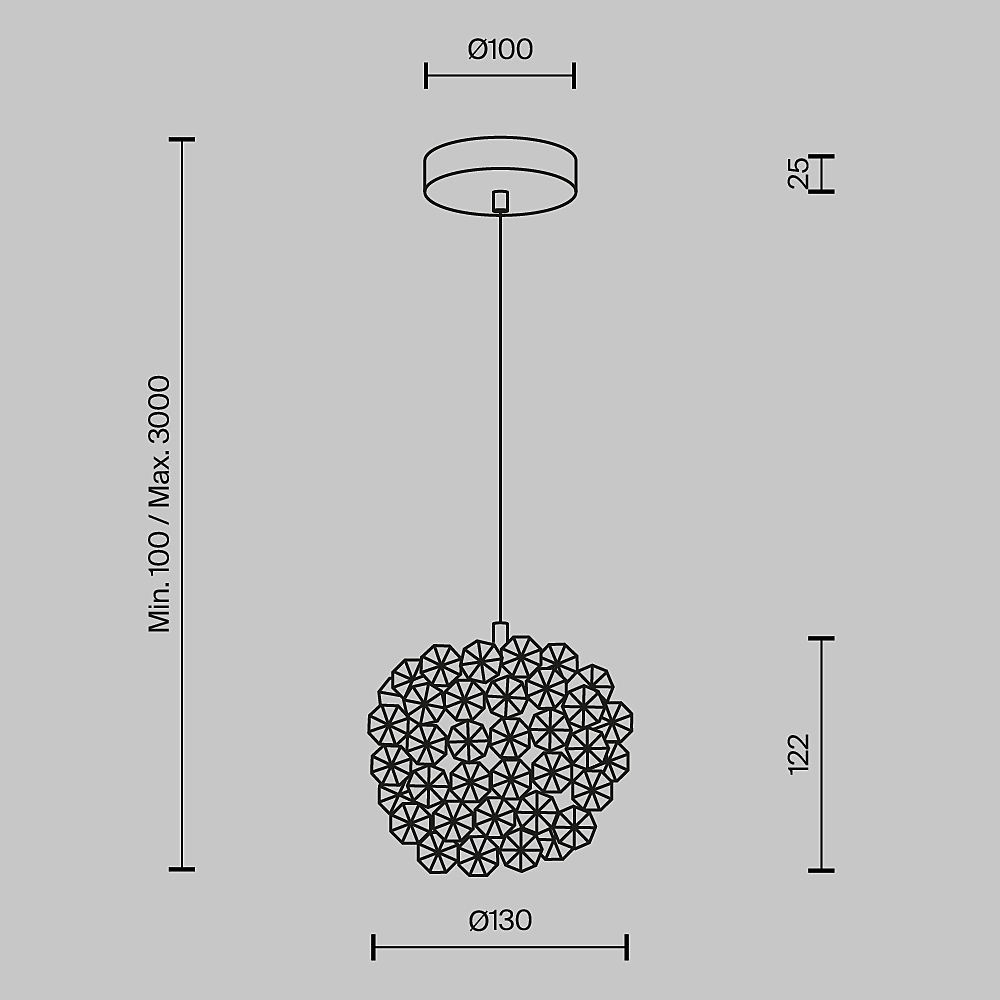 Светильник подвесной Maytoni Adamant MOD487PL-01BS