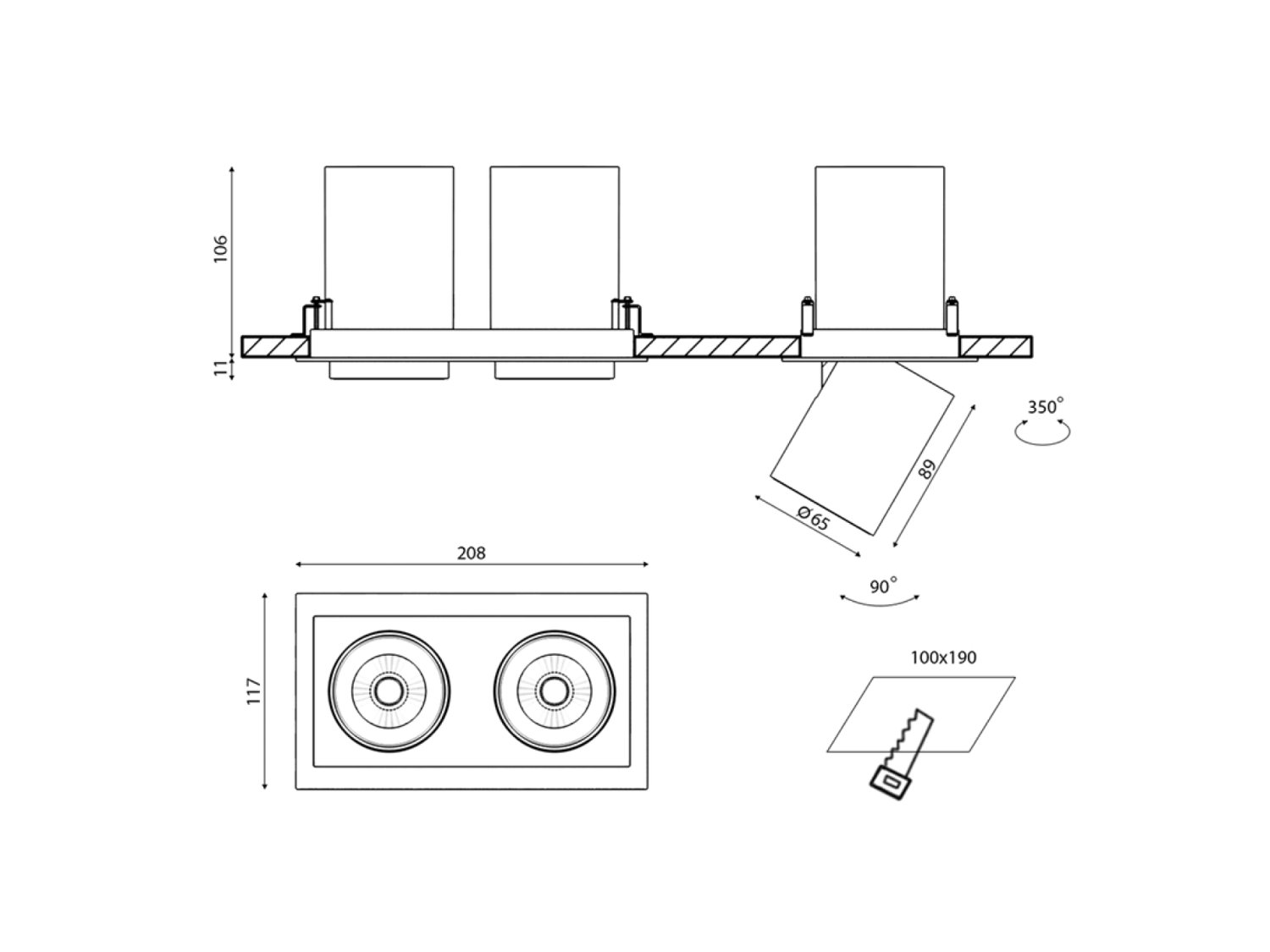 Встраиваемый светильник SWG DesignLed SPL SPL-SQ2-12-WW